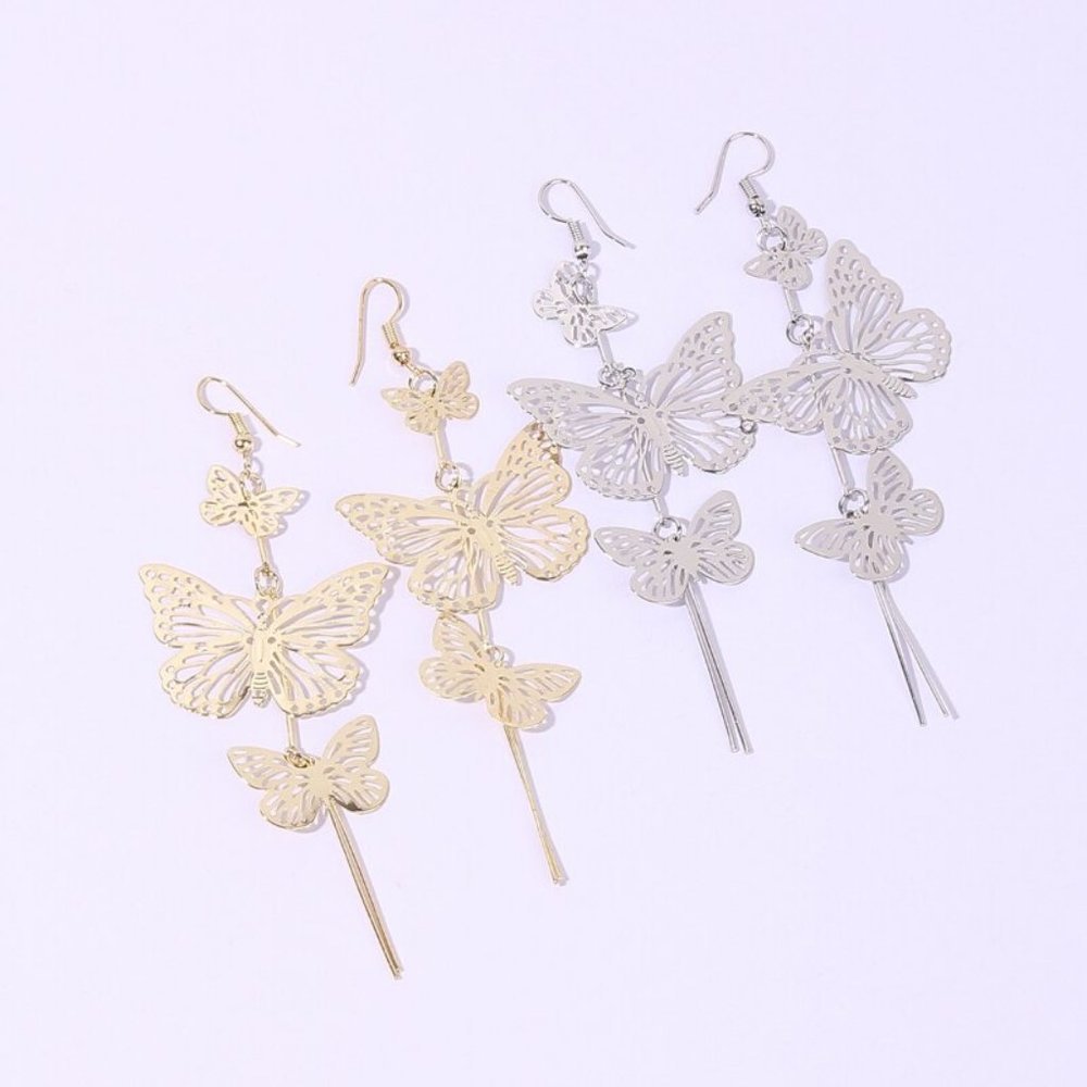 Earrings Butterfly Women Stud Bohemian Hoop Drop Cute Trendy Jewelry - Picture 6 of 8